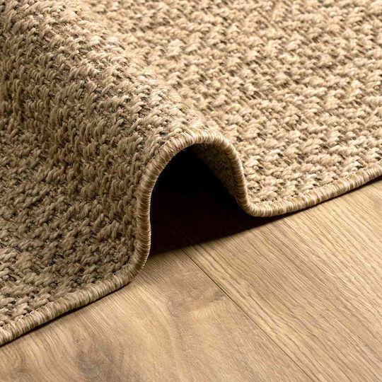 vidaXL Teppich Außenbereich Rechteckig Synthetisch,Polyester/Cotton/Leather Brown