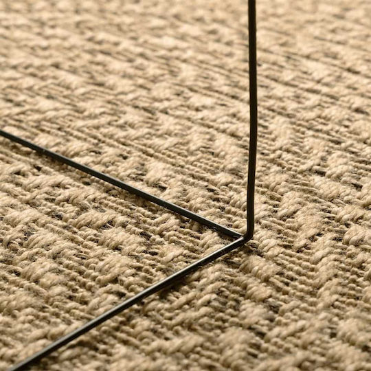 vidaXL Teppich Außenbereich Rechteckig Synthetisch,Polyester/Cotton/Leather Brown