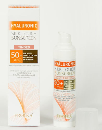 Froika Hyaluronic Silk Touch Tinted SPF 50+ Αδιάβροχη Αντηλιακή Κρέμα Προσώπου με Χρώμα 50ml