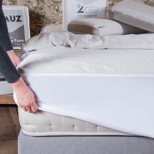 Hauz Protecție pentru Saltea Dublu cu Fustă Alb 150x200cm