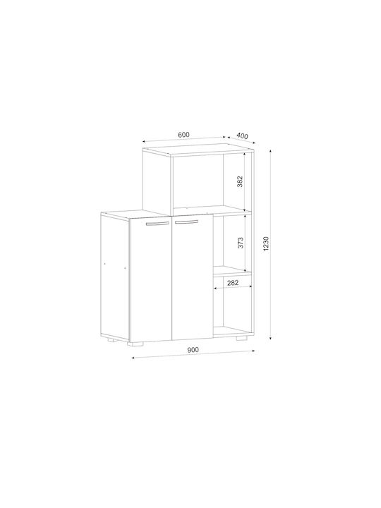 Dulap de Pardoseală Alb 90x40x123 cm