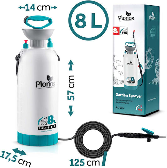 Plonos Ψεκαστήρας Προπιέσεως με Χωρητικότητα 8lt 2.76bar σε Γκρι χρώμα