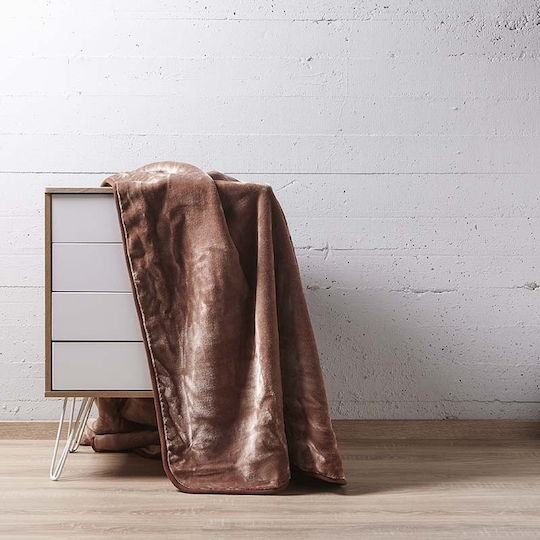 Aigaion Pelzige Decke Einzeln 160x220cm Braun