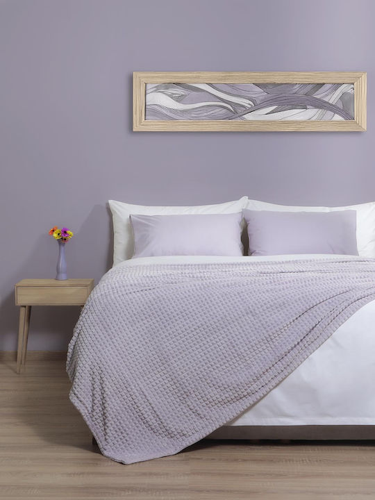 Cannon Classic Square Velvet Blanket Double 220x240cm Iris