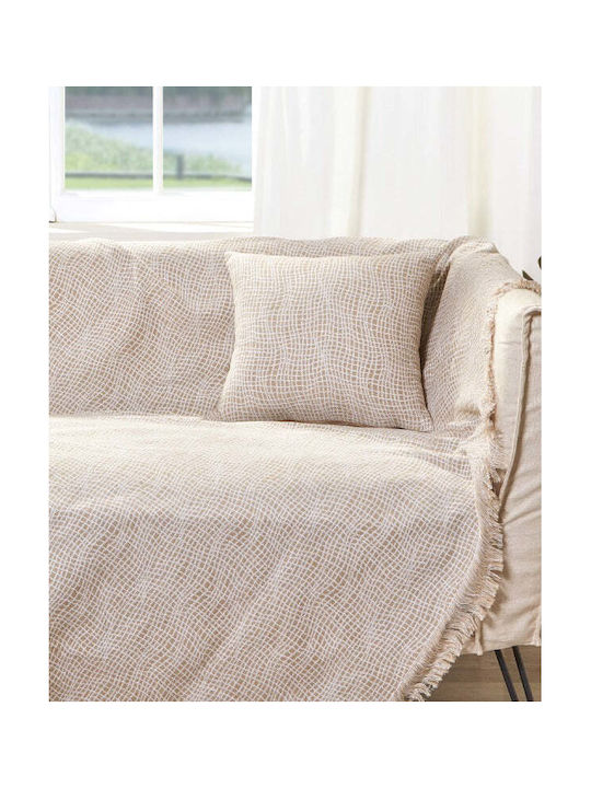 Bed&Bath Διακοσμητική Μαξιλαροθήκη από 100% Βαμβάκι Μπεζ 40x40εκ.