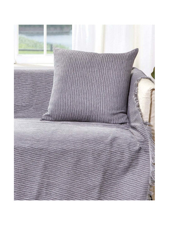 Bed&Bath Διακοσμητική Μαξιλαροθήκη από 100% Βαμβάκι Γκρι 57x57εκ.