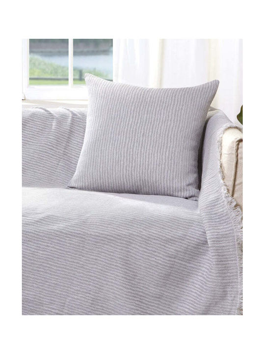 Bed&Bath Διακοσμητική Μαξιλαροθήκη από 100% Βαμβάκι Silver 57x57εκ.