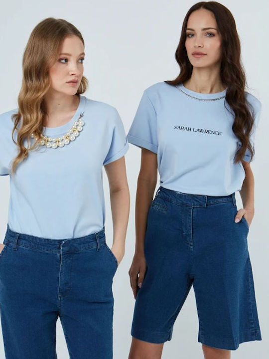 Damen Bermudas Jean Blau