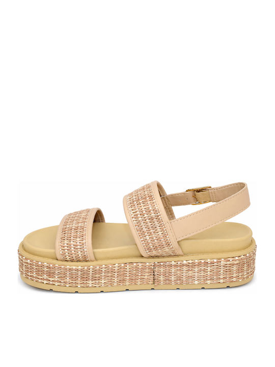 Γυναικεία Σανδάλια Flatforms Μπεζ