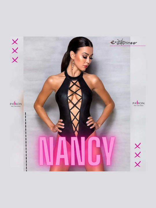 Γυναικείο Κορμάκι Passion Nancy Body Leather Μαύρο Pe10386