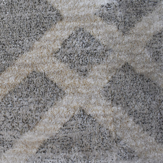 Shaggy Geometric 240x300cm Cream Grey