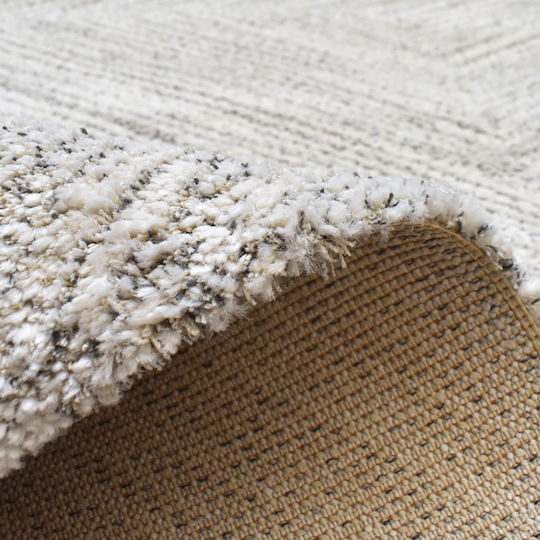 Shaggy Geometric Covor Living Rectangular Crem Gri 240x300cm