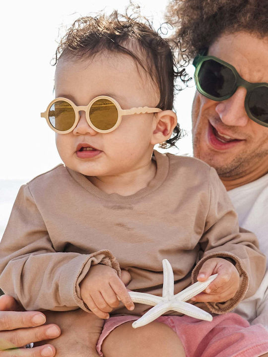 Olivio & Co Classic Στρογγυλά Παιδικά Γυαλιά Ηλίου με Polarized Φακό Μπεζ