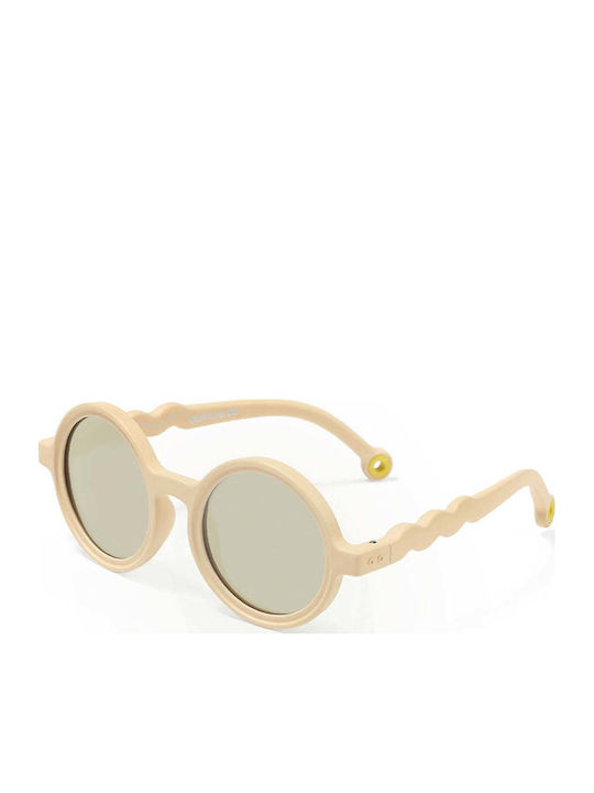 Olivio & Co Classic Στρογγυλά Παιδικά Γυαλιά Ηλίου με Polarized Φακό Μπεζ