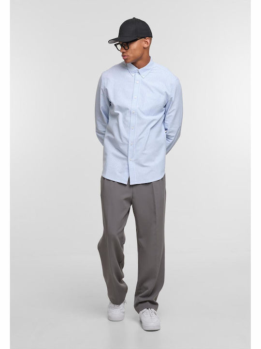Long Sleeve Cotton Striped Shirt Lighthorizonblue/White