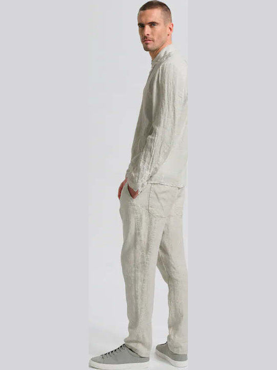 Long Sleeve Linen Shirt Light Linen Stone