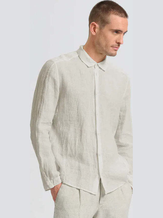 Long Sleeve Linen Shirt Light Linen Stone