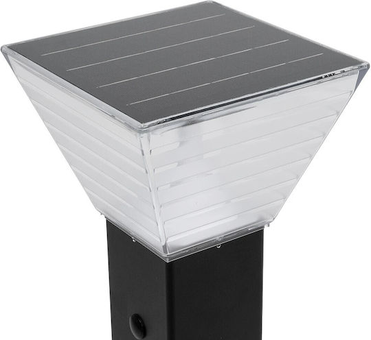GloboStar Veggie Ηλιακό Φωτιστικό Δαπέδου Κολωνάκι 10W 500lm Ψυχρό Λευκό 6000K με Φωτοκύτταρο IP65 19.5x19.5x60εκ.
