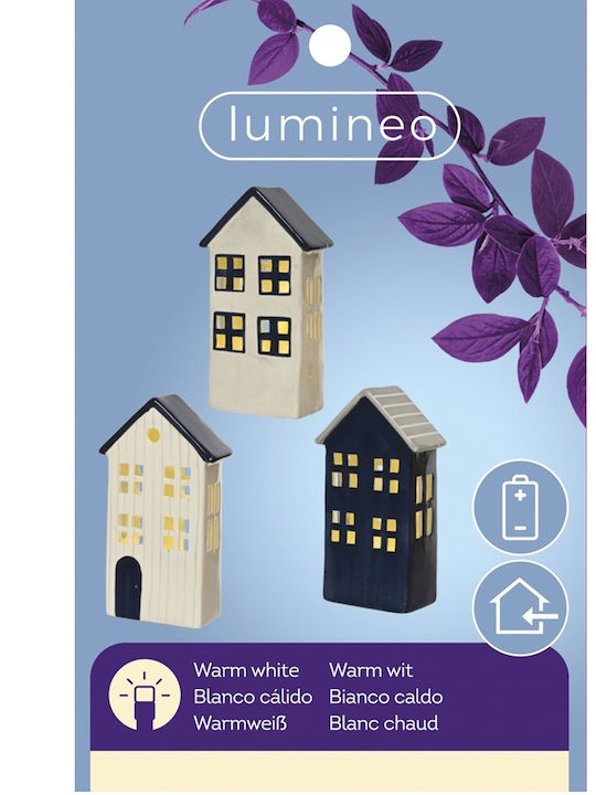 Lumineo Weihnachtsfigur Led Dolomitis Weiß Blau Fenster 13,2x6,5x24cm