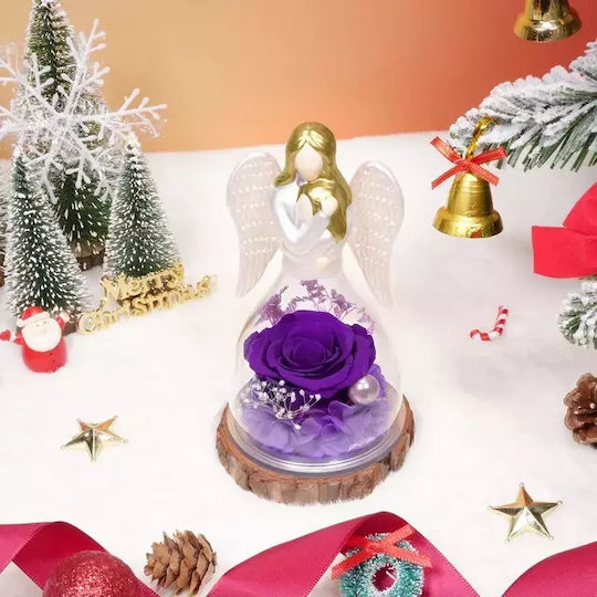 Handmade Eternal Rose Angel Glass Container