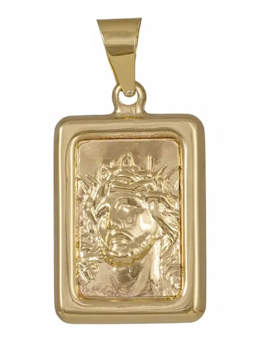 Pendant with Jesus Christ Gold 9K