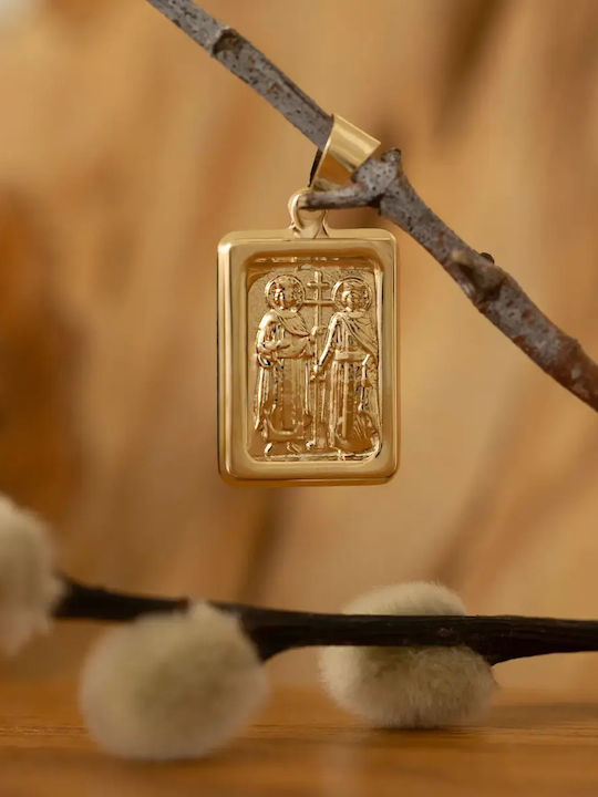 Kinder Amulet Konstantin-Münze aus 9K Gold 054582