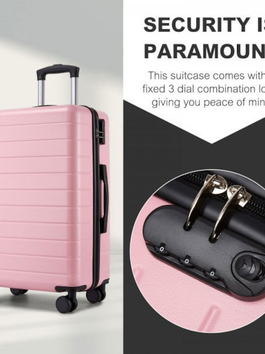Miss Lulu Travel Suitcase Hard Pink with 4 Wheels