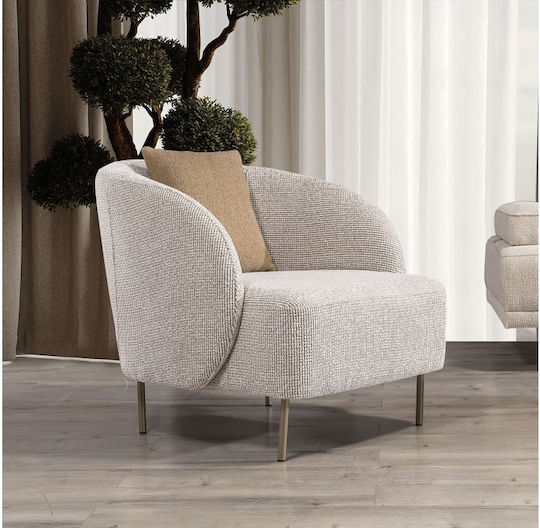 SteweHome Wohnzimmermöbel-Set Duru 3+3+1 Creme Metallbasis Funktion Bett 230x95x90 cm