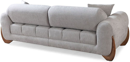 SteweHome Wohnzimmermöbel-Set Bukle 3+3+1 Gebogene Linien Anthrazit Weiß 232x92x85 cm