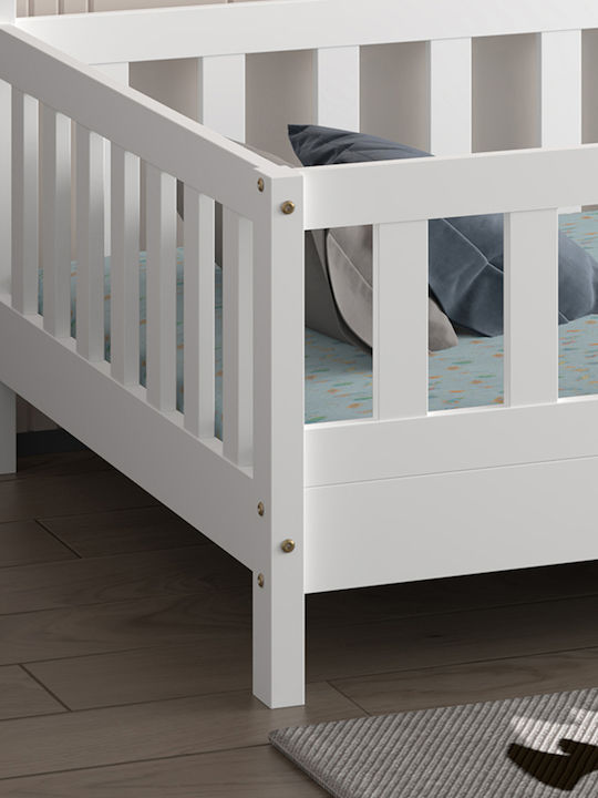 Kids Bed Montessori Classic Single White for Mattress 90x190cm