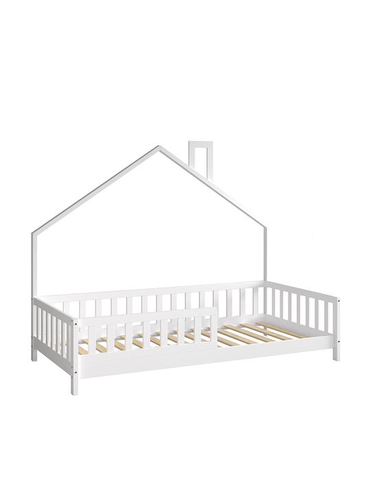 Kids Bed Montessori Classic Single White for Mattress 90x190cm