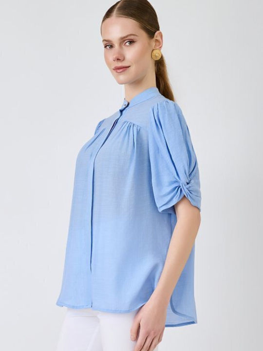 Short Sleeve Women's Shirt Sky Blue