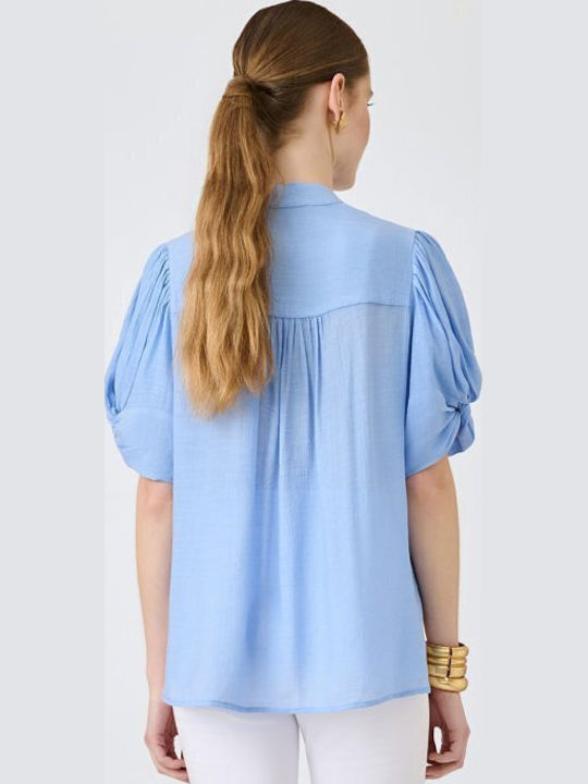 Short Sleeve Women's Shirt Sky Blue
