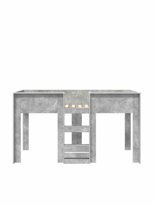 Kids Bunk Bed Single Gray for Mattress 80x200cm