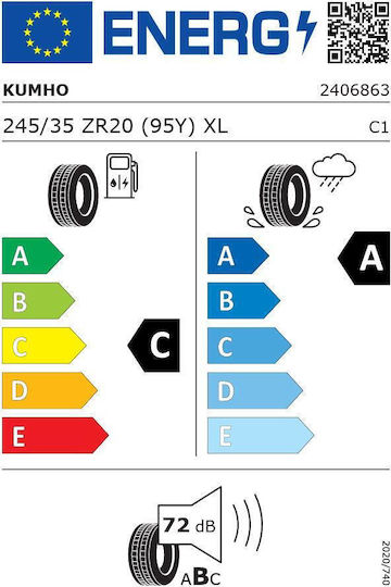 Kumho Ecsta Sport S Ps72 Summer Tire 245/35r20 95y/xl