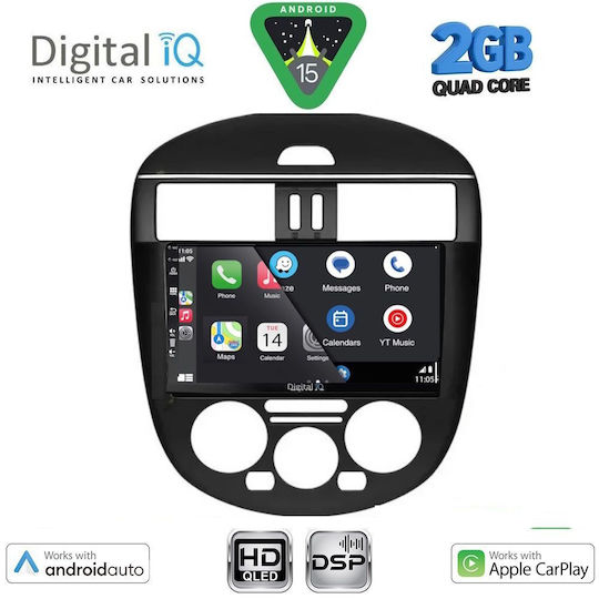 Digital IQ Car Audio System for Nissan Tiida 2013-2023 with A/C (Bluetooth/USB/AUX/WiFi/GPS/Apple CarPlay/Android Auto) with 9" Touch Screen