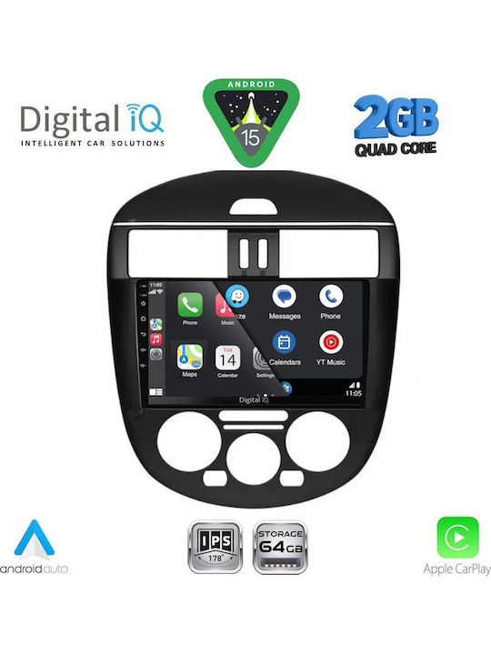 Digital IQ Car Audio System for Nissan Tiida 2013-2023 with A/C (Bluetooth/USB/AUX/WiFi/GPS/Apple CarPlay/Android Auto) with 9" Touch Screen
