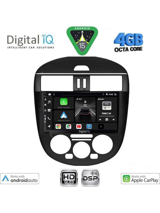 Digital IQ Car Audio System for Nissan Tiida 2013-2023 with A/C (Bluetooth/USB/AUX/WiFi/GPS/Apple CarPlay/Android Auto) with 9" Touch Screen