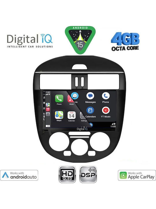 Digital IQ Car Audio System for Nissan Tiida 2013-2023 with A/C (Bluetooth/USB/AUX/WiFi/GPS/Apple CarPlay/Android Auto) with 9" Touch Screen