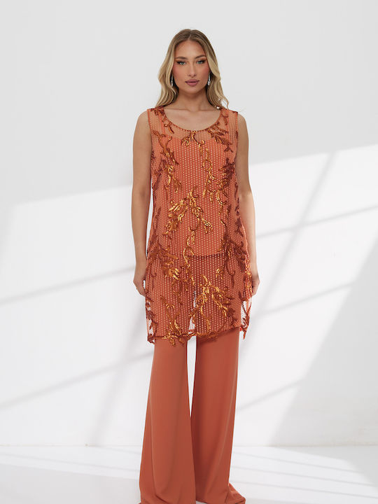 Women's Orange Set with Trousers