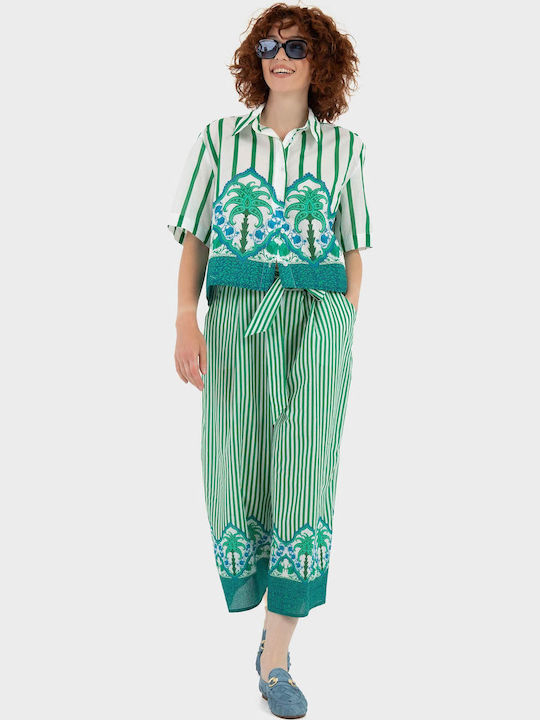 Women's Fabric Trousers Green