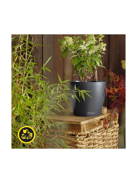 Lechuza Classico Eco Self-Watering Plastic Flower Pot Dark Gray 49x49x46cm
