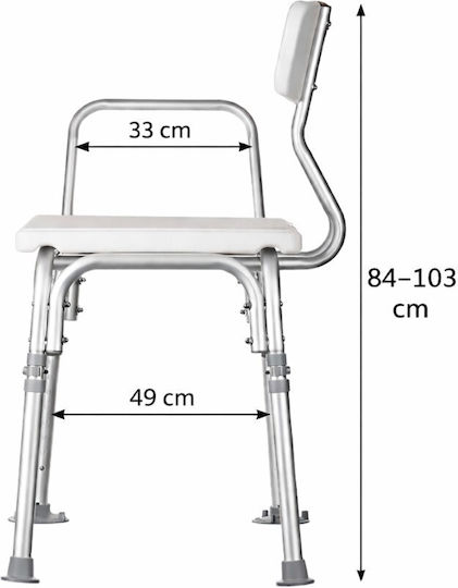 ActionMed Scaun de Baie cu Spătar LW100AM