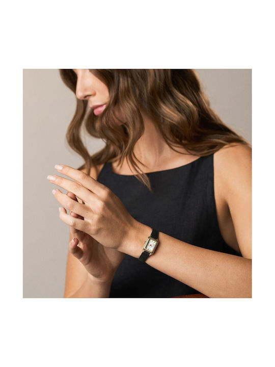 Fossil Raquel Womens Watch 18mm Battery With Gold Leather Strap