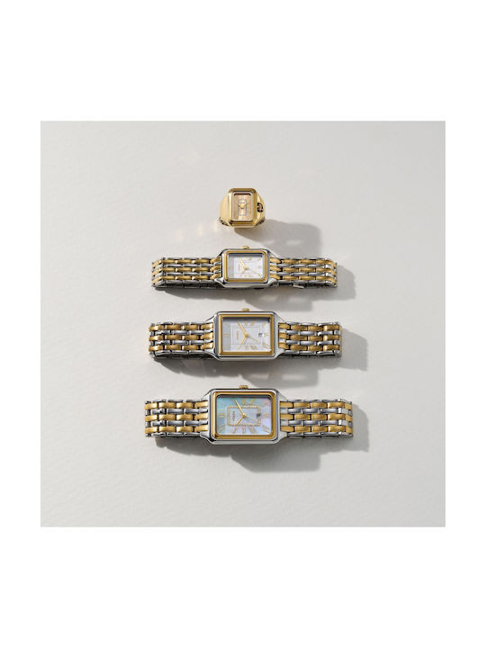 Fossil Raquel Ceas Dama 18mm Baterie Cu Brățară Din Metal Argintie