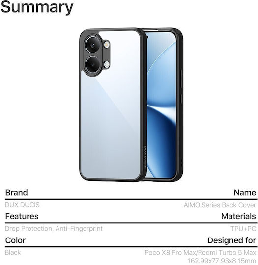 Dux Ducis Aimo Series Umschlag Rückseite Kunststoff Transparent (Poco X8 Pro Max)