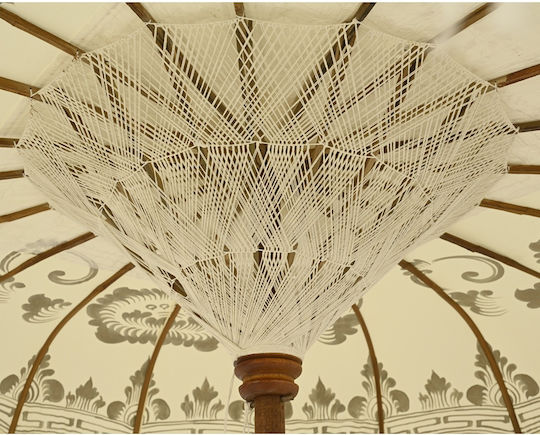 Professional Wicker Umbrella Beige 2x2xHeight 2.6m