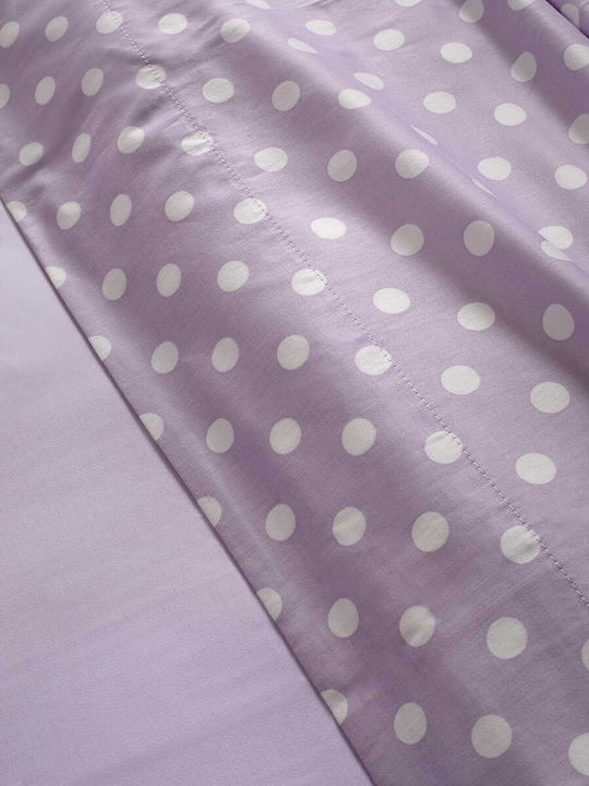 Royal Sateen Signature Dots Σετ Σεντόνια Υπέρδιπλα 240x260εκ. Lilac (4τμχ)