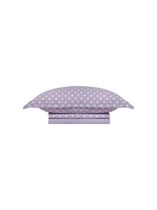 Royal Sateen Signature Dots Σετ Σεντόνια Υπέρδιπλα 240x260εκ. Lilac (4τμχ)
