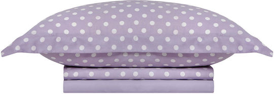 Royal Sheet Sets Queen 240x260cm. Sateen Signature Dots Lilac 4pcs
